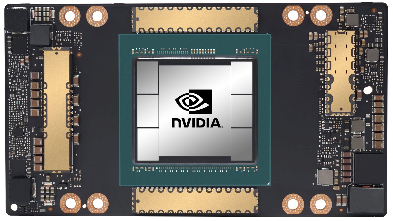 NVIDIA manufacturer product photograph of the A100 SXM4 GPU module